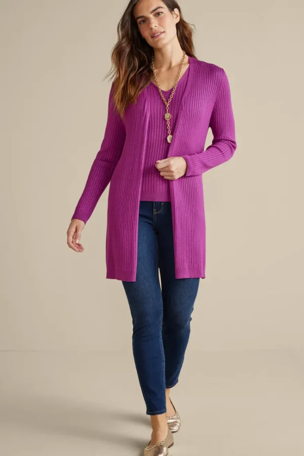 Soft Surroundings Soft Essential Ribbed Long Cardi- Tops | Sweaters & Cardigans