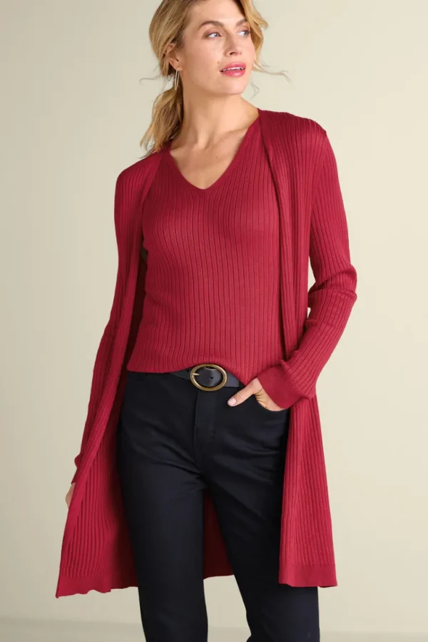 Soft Surroundings Soft Essential Ribbed Long Cardi- Tops | Sweaters & Cardigans