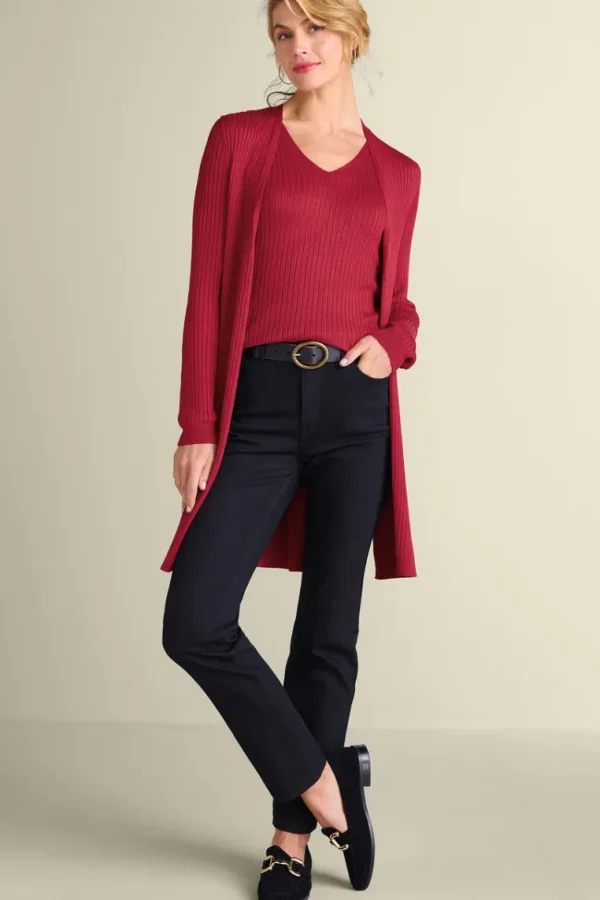 Soft Surroundings Soft Essential Ribbed Long Cardi- Tops | Sweaters & Cardigans