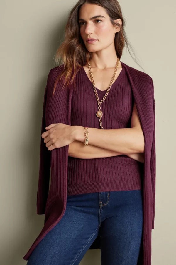 Soft Surroundings Soft Essential Ribbed Long Cardi- Tops | Sweaters & Cardigans