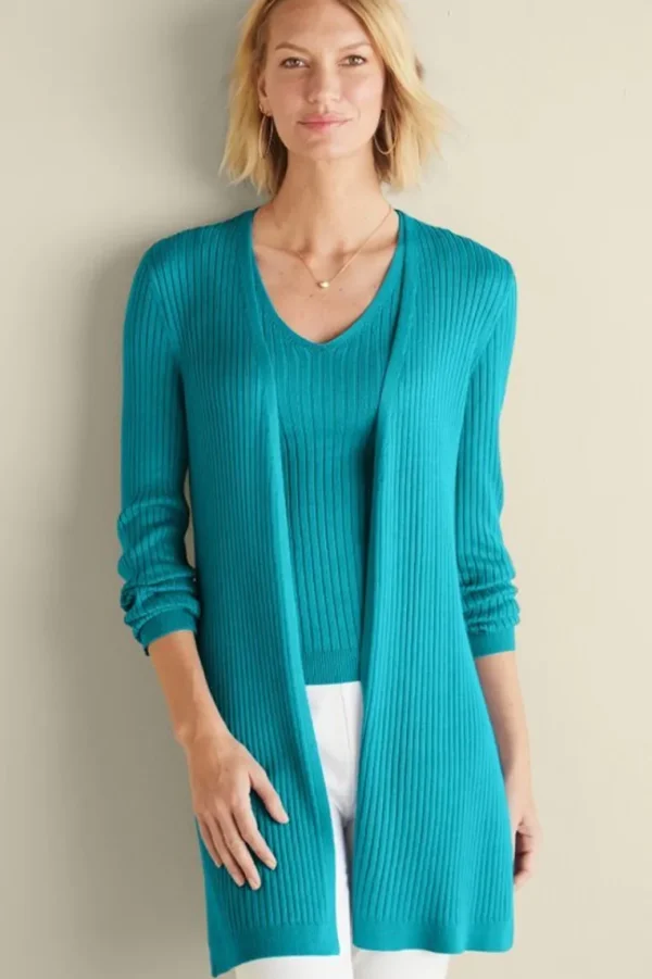 Soft Surroundings Soft Essential Ribbed Long Cardi- Tops | Sweaters & Cardigans