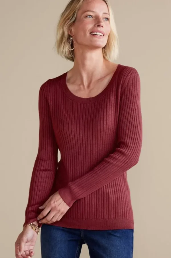 Soft Surroundings Soft Essential Ribbed Pullover Sweater- Tops | Sweaters & Cardigans