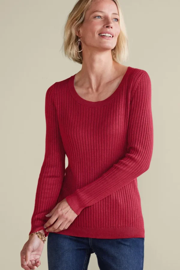 Soft Surroundings Soft Essential Ribbed Pullover Sweater- Tops | Sweaters & Cardigans