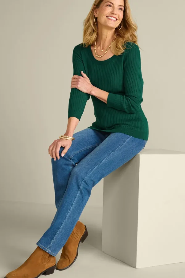 Soft Surroundings Soft Essential Ribbed Pullover Sweater- Tops | Sweaters & Cardigans