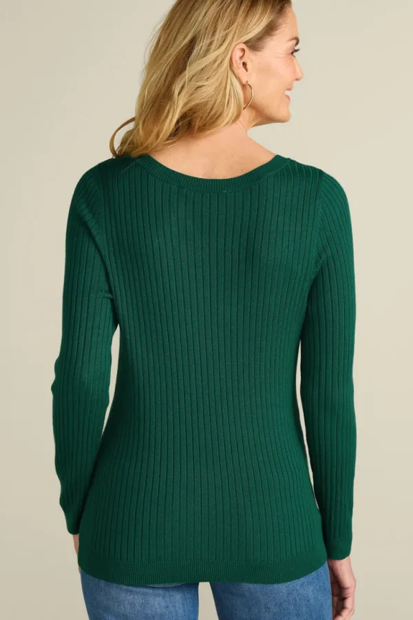 Soft Surroundings Soft Essential Ribbed Pullover Sweater- Tops | Sweaters & Cardigans