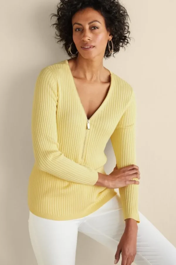 Soft Surroundings Soft Essential Ribbed Valentina Sweater- Tops | Sweaters & Cardigans