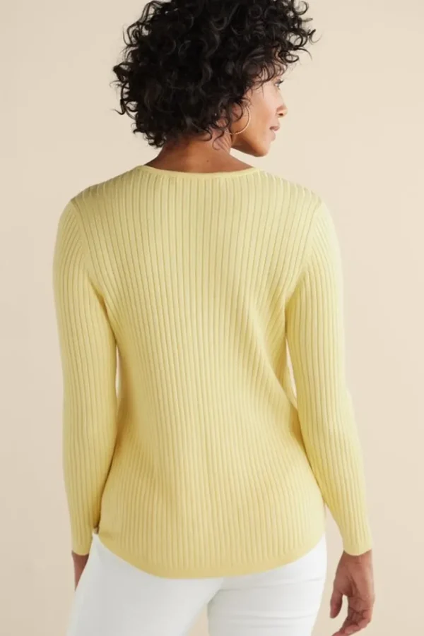 Soft Surroundings Soft Essential Ribbed Valentina Sweater- Tops | Sweaters & Cardigans