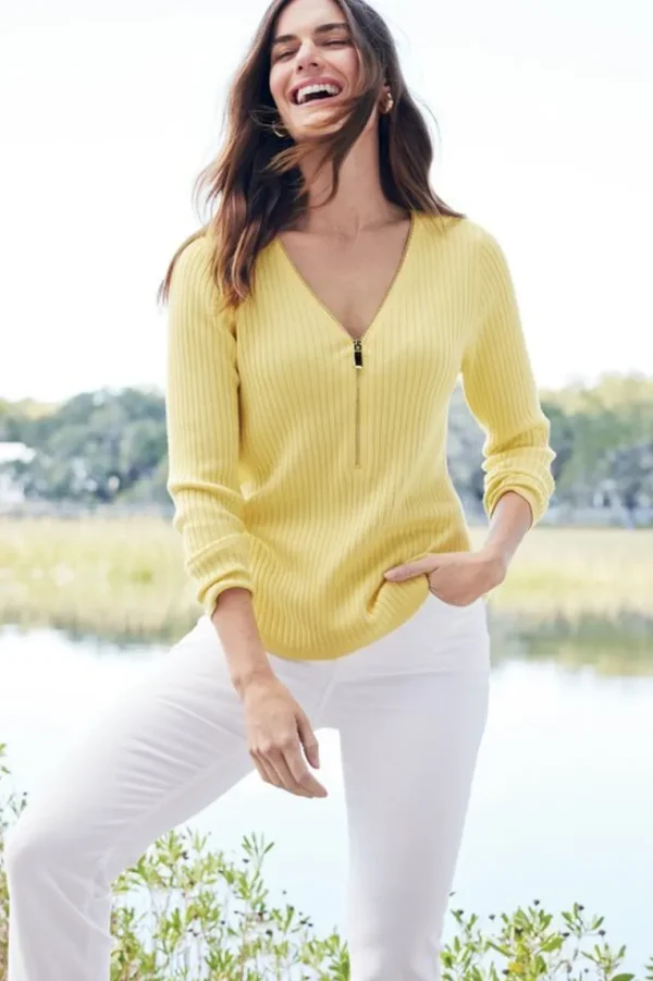 Soft Surroundings Soft Essential Ribbed Valentina Sweater- Tops | Sweaters & Cardigans