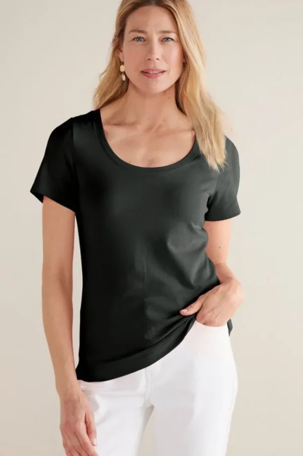 Soft Surroundings Soft Essential Supima Short Sleeve Tee- Tops