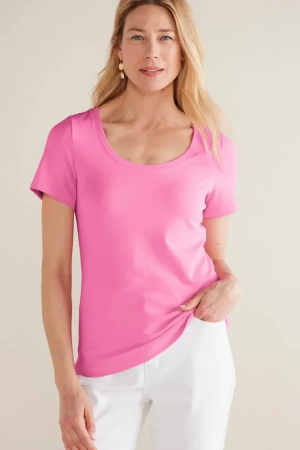 Soft Surroundings Soft Essential Supima Short Sleeve Tee- Tops