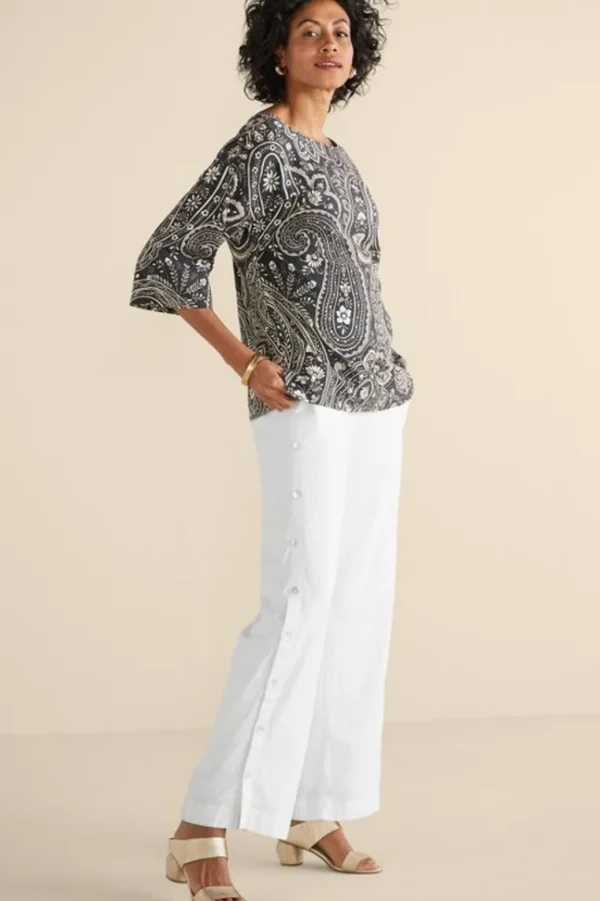 Soft Surroundings Sonoma Linen Blend Wide Leg Pants- Pants