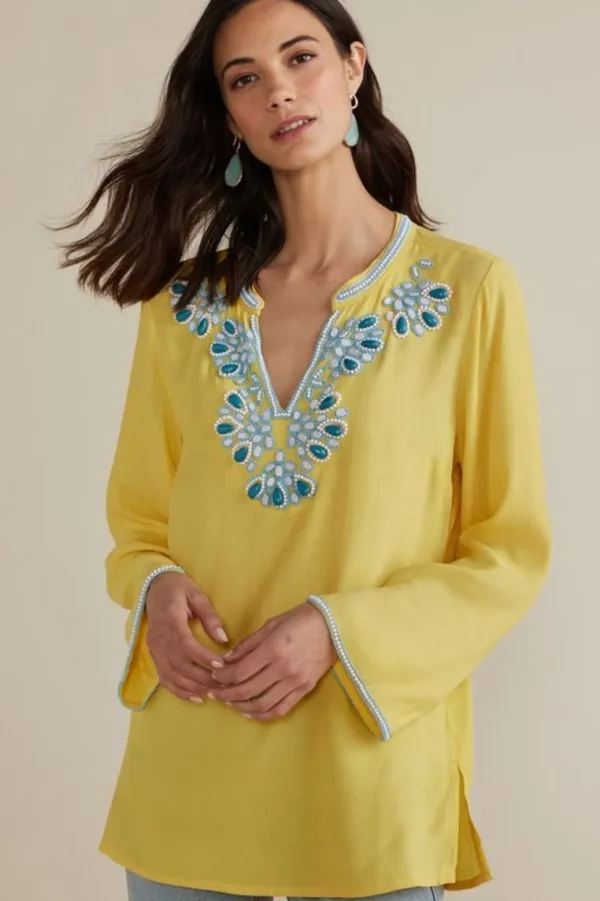 Soft Surroundings Soraya Embellished Tunic- Tops