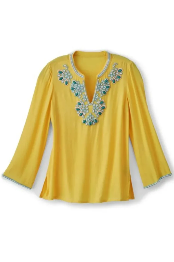 Soft Surroundings Soraya Embellished Tunic- Tops