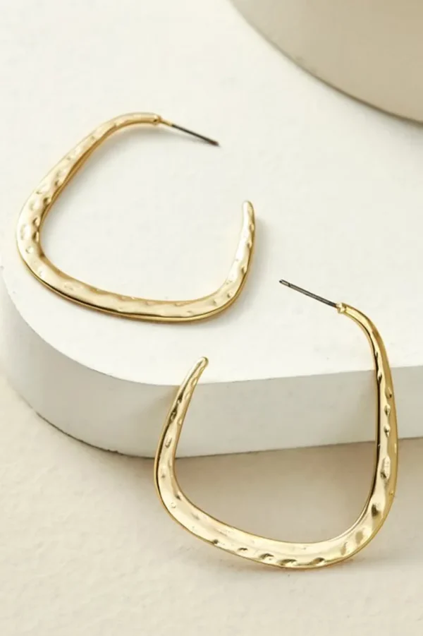 Soft Surroundings Soreli Hammered Hoop Earrings- Jewelry | Earrings