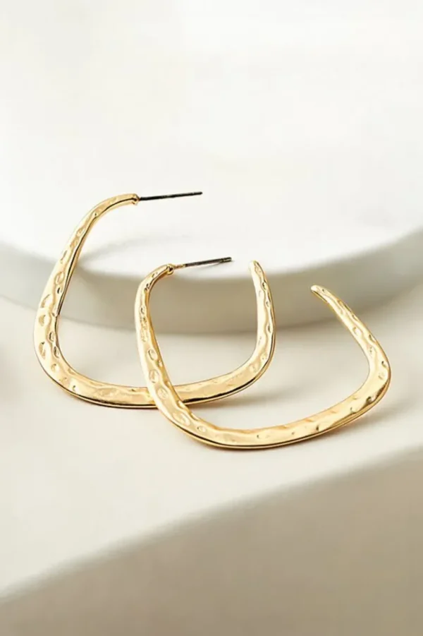 Soft Surroundings Soreli Hammered Hoop Earrings- Jewelry | Earrings