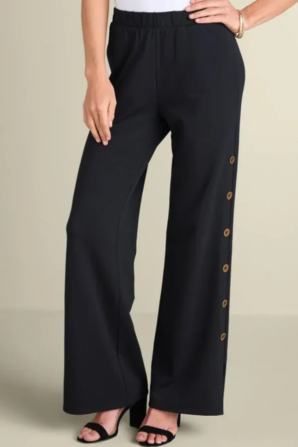 Soft Surroundings Sorrento French Terry Wide Leg Pants- Pants