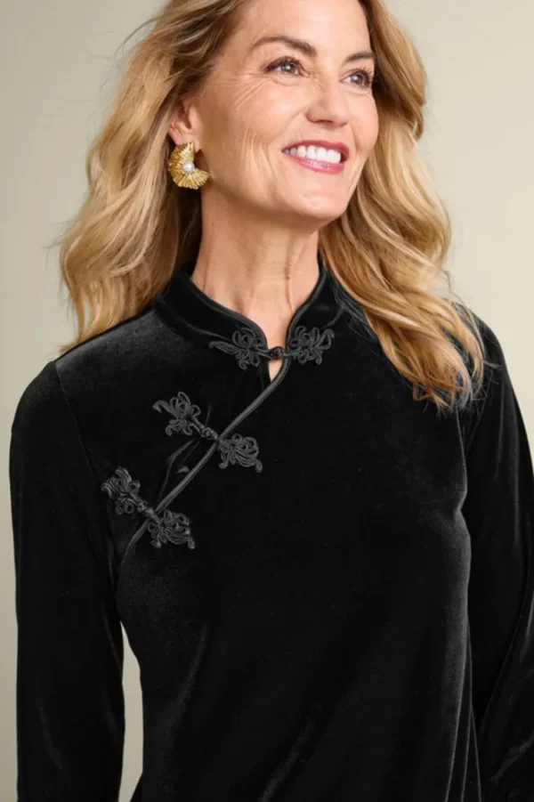 Soft Surroundings Tai Velvet Tunic- Tops