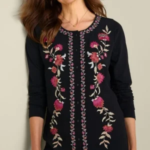 Soft Surroundings Talulla Embroidered Tunic- Tops