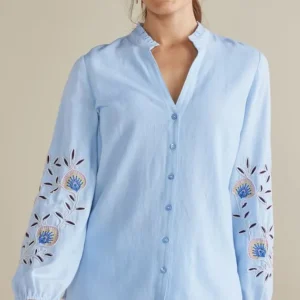 Soft Surroundings Titania Embroidered Top- Tops