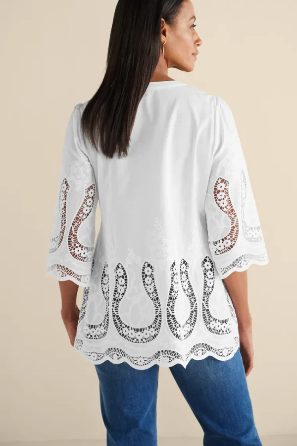 Soft Surroundings Trella Eyelet Top- Tops