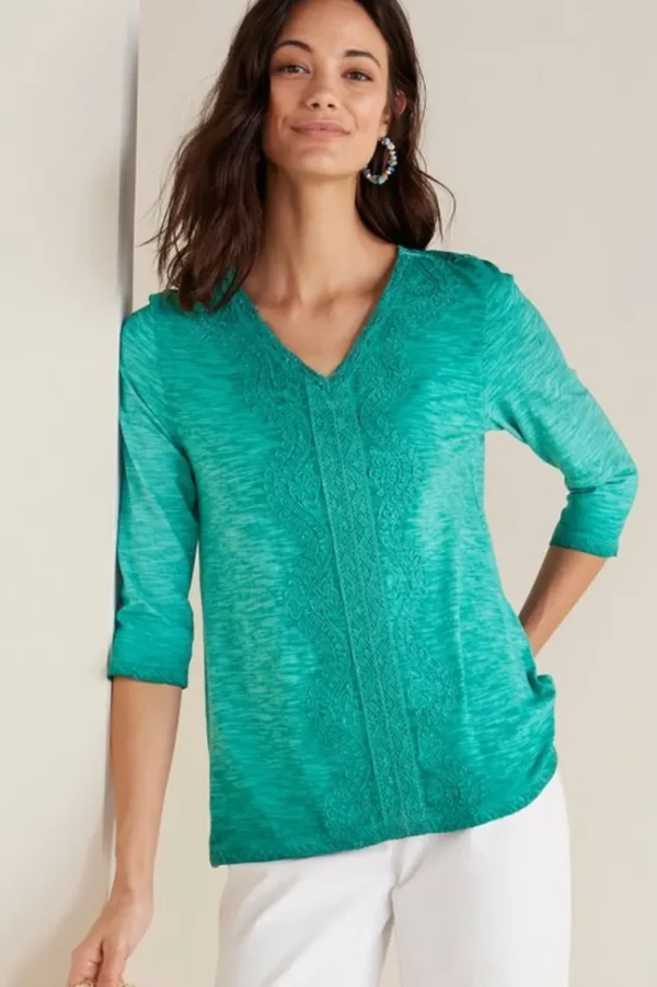 Soft Surroundings Trevi Lace Top- Tops