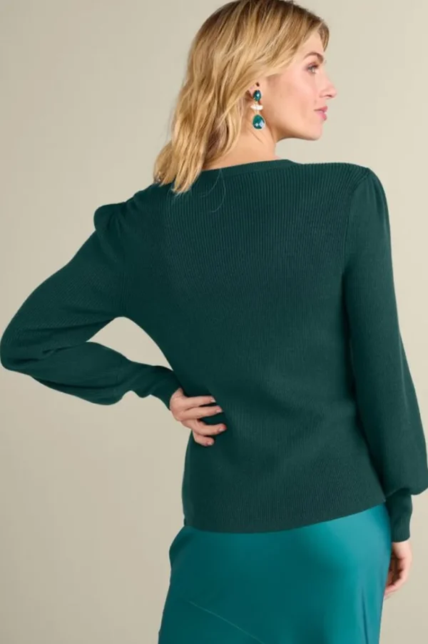 Soft Surroundings Tyla Button Shoulder Sweater- Tops | Sweaters & Cardigans