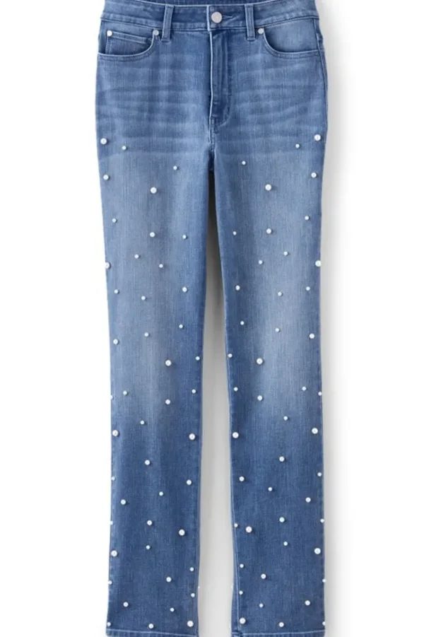 Soft Surroundings Ultimate Denim Pearl Straight Leg Jeans- Jeans