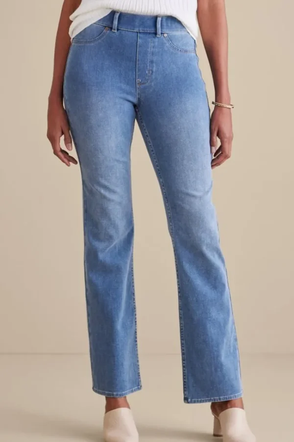 Soft Surroundings Ultimate Denim Pull-On Bootcut Jeans- Jeans