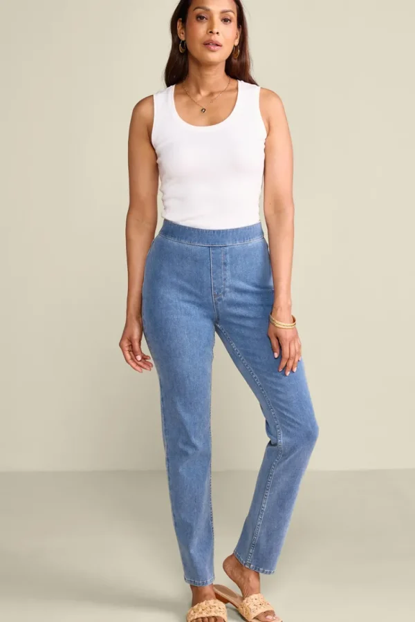 Soft Surroundings Ultimate Denim Pull-On Slim Leg Jeans- Jeans