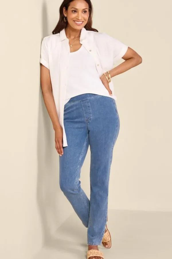 Soft Surroundings Ultimate Denim Pull-On Slim Leg Jeans- Jeans