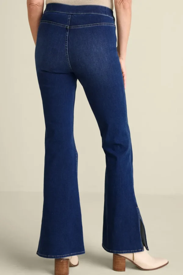 Soft Surroundings Ultimate Denim Slit Hem Flare Jeans- Jeans