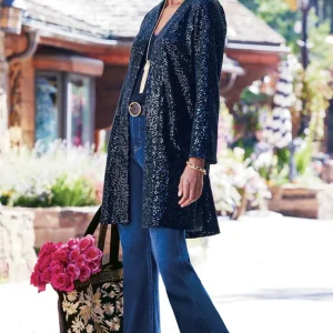 Soft Surroundings Valetta Sequin Topper- Toppers | Jackets & Coats