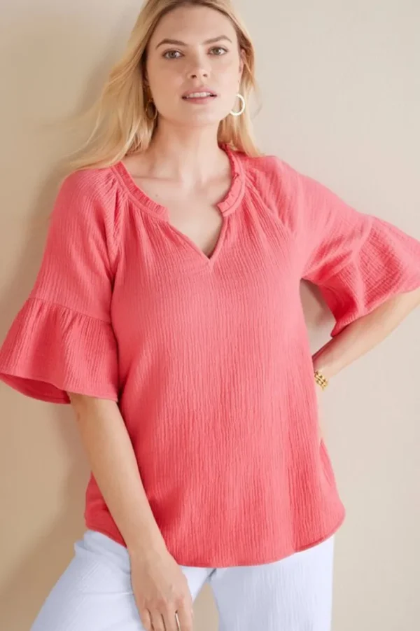 Soft Surroundings Vinka Gauze Pullover- Tops