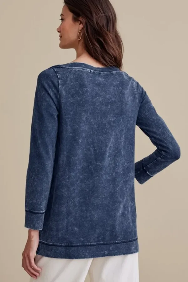 Soft Surroundings Washed Make It Snappy Pullover- Tops