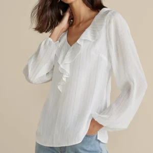 Soft Surroundings Xenia Ruffle Top- Tops