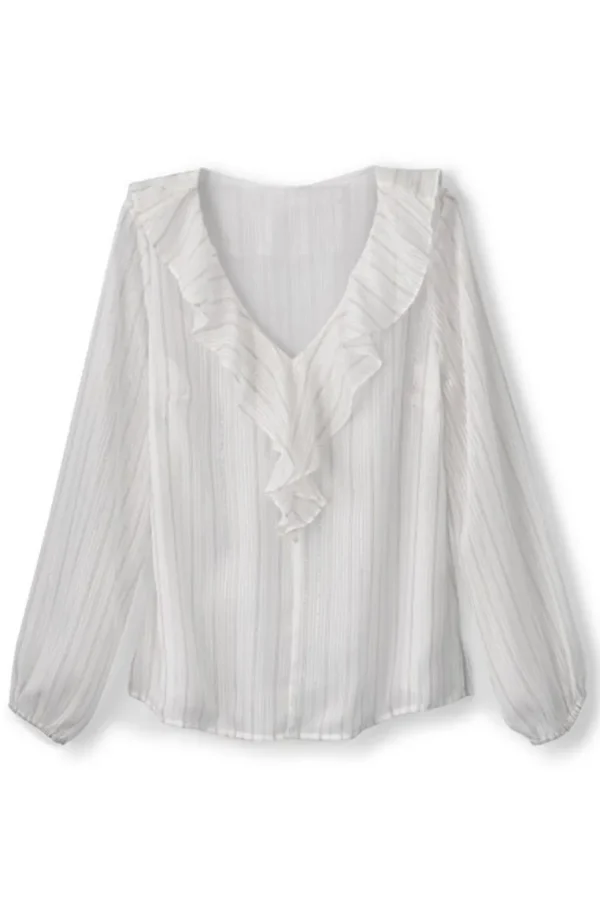 Soft Surroundings Xenia Ruffle Top- Tops