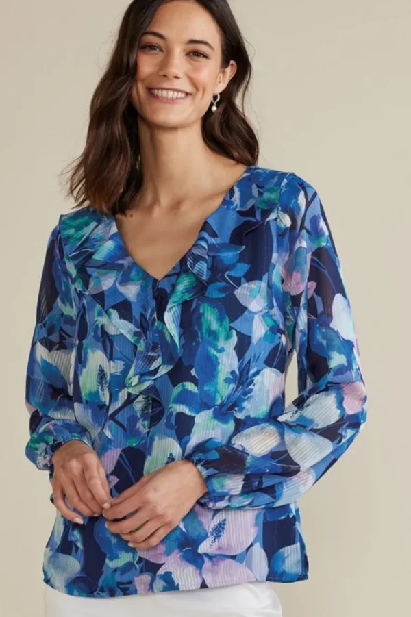 Soft Surroundings Xenia Ruffle Top- Tops