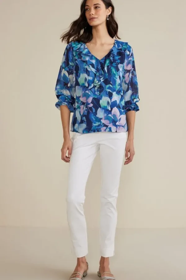 Soft Surroundings Xenia Ruffle Top- Tops