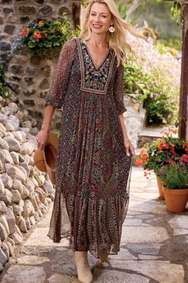 Soft Surroundings Zellige Maxi Dress- Dresses